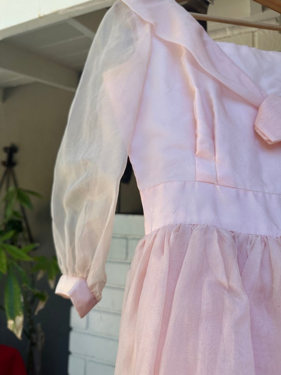 60's Princess Fairy Soft Pink Party Dress in Shee… - image 4