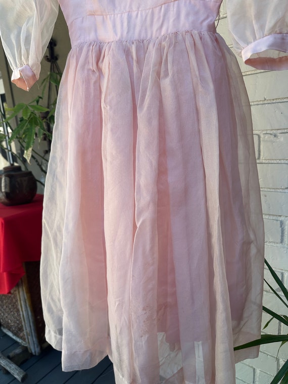 60's Princess Fairy Soft Pink Party Dress in Shee… - image 3