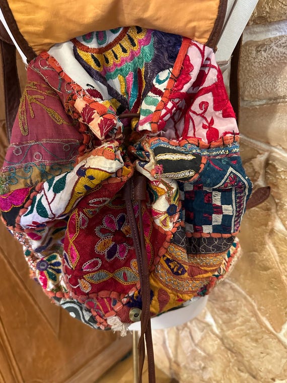 Boho Raj Repurposed Patchwork Quilted Handmade Kn… - image 8
