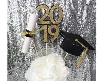 Graduation Centerpiece Picks, Grad Cupcake Toppers, Grad Party Decorations, Graduation Table Decor