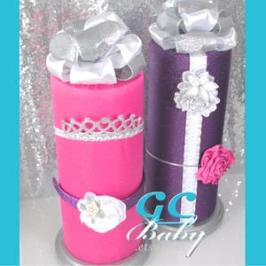 CUSTOM Sparkle Headband & Hair Clip Holder - 14 Colors of Glitter Satin - Hair Accessory Organizer and Display for Girls Room