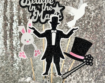 Magic Party Decorations: Glitter Cupcake Toppers & Centerpiece Picks
