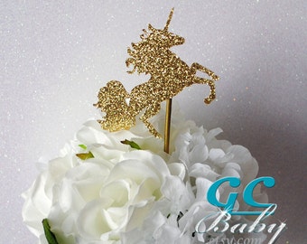 Unicorn Cupcake Toppers & Centerpiece Picks in Any Color combination Paper Glitter, Holographic, Metallic