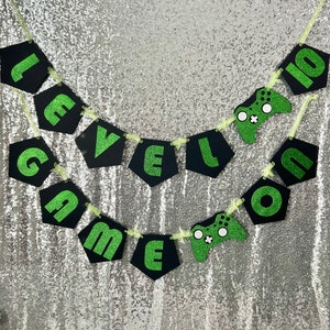 Gamer Birthday Party Banner, Custom Happy Birthday Video Game Banner, Personalized Video Game Party Decoration image 5