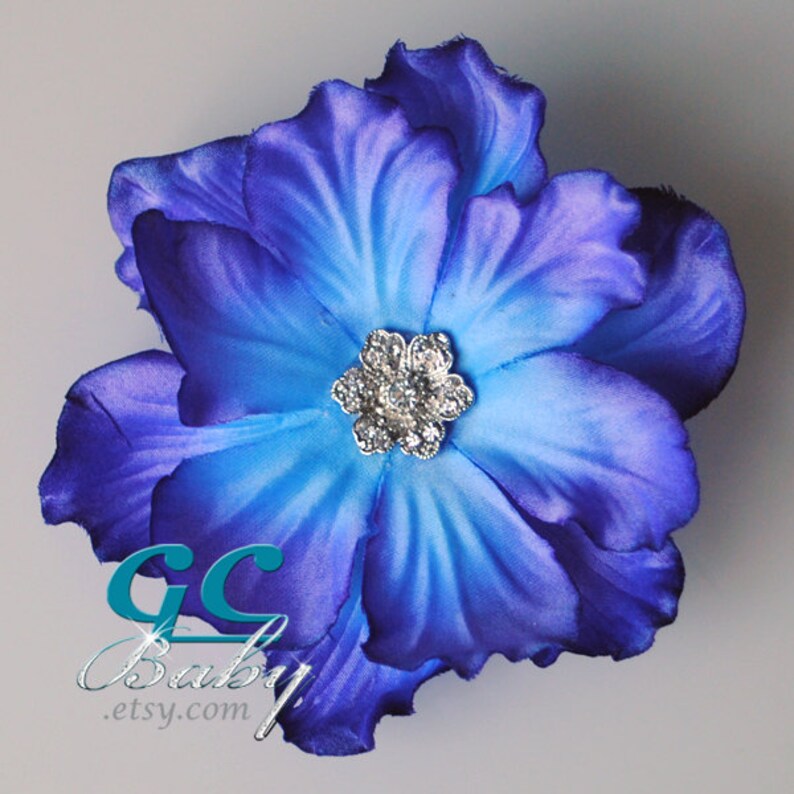 Purple Blue Anenome Flower Hair Accessory Silk Bloom With Etsy