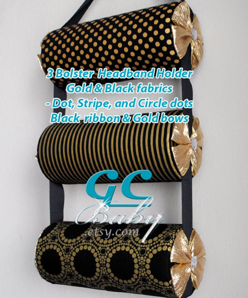 Baby and Girls Hair Accessory Organizer and Room Decor Metallic Gold Boutique Headband Holder Hanging or Standing