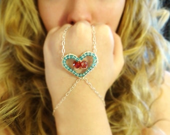 Crystal Heart Container Power Bracelet