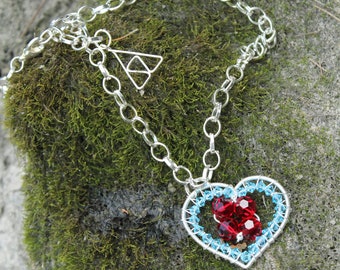 Classic Crystal Heart Container Necklace