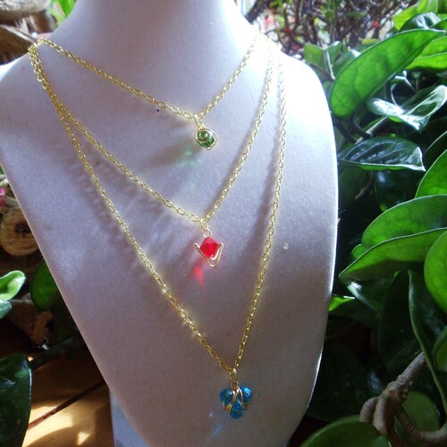 Collier pierre spirituelle cristal à trois rangs