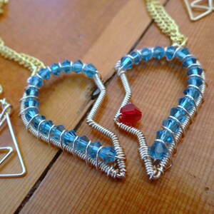 His and Hers or Best Friends L.O.Z. Heart Piece Necklaces with Triforce image 4