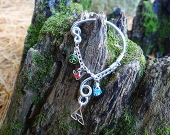Spiritual Stone Wise Ear Bend in Silver