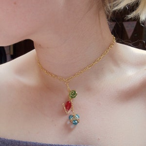 The L.O.Z.® Golden Choker with Hanging Spiritual Stones and Triforce