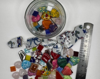Colorful Mosaic Tile Mix | Assorted Ceramic & Stone Pieces