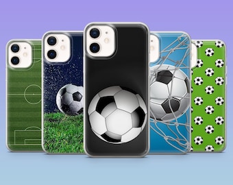 Soccer Phone Case Football Sports Cover for iPhone 17Pro, 16, 15, 14, 13, 12, Samsung S25, S24, S23Fe, S22, A16, A26, A56, Pixel 10