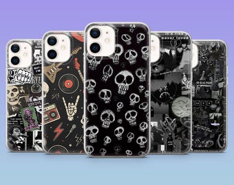 Funda emo gótica oscura para iPhone 17Pro, 16, 15, 14, 13, 12, Samsung S25, S24, S23Fe, S22, A16, A26, A56, Pixel 10
