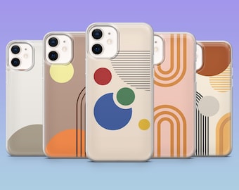 Bauhaus Style Phone Case Geometric Art Cover for iPhone 17Pro, 16, 15, 14, 13, 12, Samsung S25, S24, S23Fe, S22, A16, A26,A56,Pixel 10
