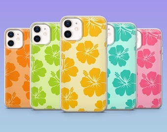 Hibiscus Phone Case Hawaiian Flower Cover for iPhone 17Pro, 16, 15, 14, 13, 12, Samsung S25, S24, S23Fe, S22, A16, A26, A56, Pixel 10, 9Pro