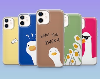 Duck Phone Case Silly Goose Funny Cover for iPhone 17Pro, 16, 15, 14, 13, 12, Samsung S25, S24, S23Fe, S22, A16, A26, A56, Pixel 10