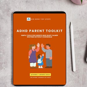 Planejador de Rotina para Pais e Filhos com TDAH | Planejador Familiar Imprimível | Editável no Canva + PDF