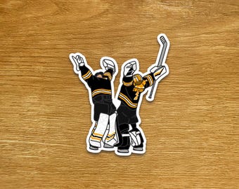 Pegatinas de Jeremy Swagman y Linus Ullmark, pegatina de hockey de Boston, pegatina deportiva troquelada, pegatinas para portátil y botella de agua.