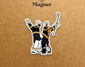 Jeremy Swagman & Linus Ullmark Magnet Boston Hockey sterben geschnitten Kühlschrankmagnet