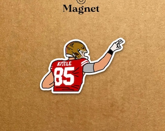 Imán para nevera troquelado de fútbol de San Francisco de George Kittle