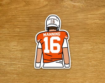 Pegatinas de Arch Manning, pegatinas de fútbol de Texas, pegatinas deportivas troqueladas