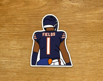 Justin Fields Stickers Chicago Football Sticker Die Cut Sports Stickers Laptop and Water Bottle Stickers