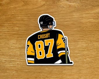 Sidney Crosby Stickers Pittsburgh Hockey Sticker Die Cut Sports Sticker Laptop and Water Bottle Stickers