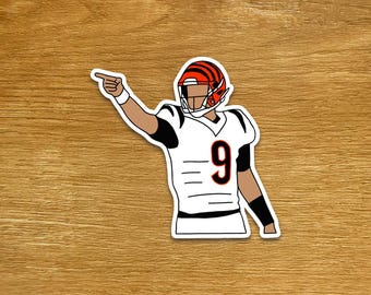 Joe Burrow Stickers Cincinnati voetbalsticker gestanste sportstickers laptop- en waterflesstickers