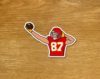 Pegatinas de Travis Kelce, pegatinas de fútbol americano de Kansas City, pegatinas deportivas troqueladas, pegatinas para portátiles y botellas de agua.