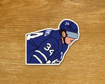 Pegatinas de Auston Matthews, pegatinas de hockey de Toronto, pegatinas deportivas troqueladas, pegatinas para portátiles y botellas de agua.