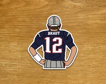 Tom Brady Stickers New England Football Sticker Die Cut Sports Stickers Laptop and Water Bottle Stickers