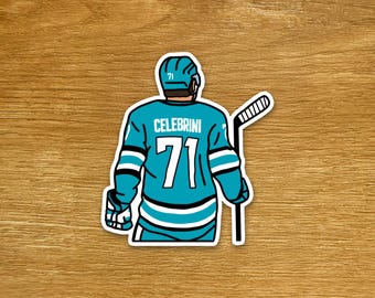 Macklin Celebrini Stickers San Jose Hockey Sticker Die Cut Sports Sticker Laptop and Water Bottle Stickers