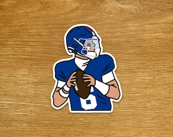 Jaxson Dart Stickers New York Football Sticker Die Cut Sports Stickers Laptop and Water Bottle Stickers