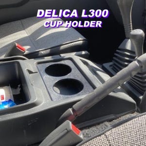 Dual Cup Holder Insert Compatible Mitsubishi Delica L300 | Center Console Organizer | JDM Van Interior Mod Upgrade | PETG ASA