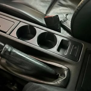 Cup Holder Insert Compatible with BMW E36 Console | Double Drink Coin Tray & Button | Replaces Ashtray OEM 51168196119 | Interior Mod | ASA