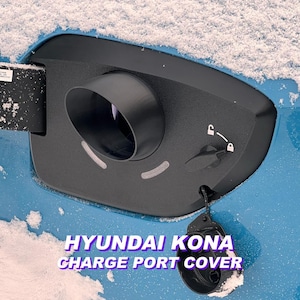 Charge Port Cover Compatible Hyundai Kona | Snow Rain Protector | Type Two Connector Shield | EV Electric Auto Accessories