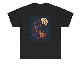 Spooky Haunted House Halloween T-Shirt: Festive October Tee