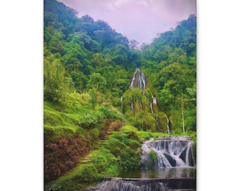 Waterfall Canvas Art Print, Nature Landscape Wall Decor