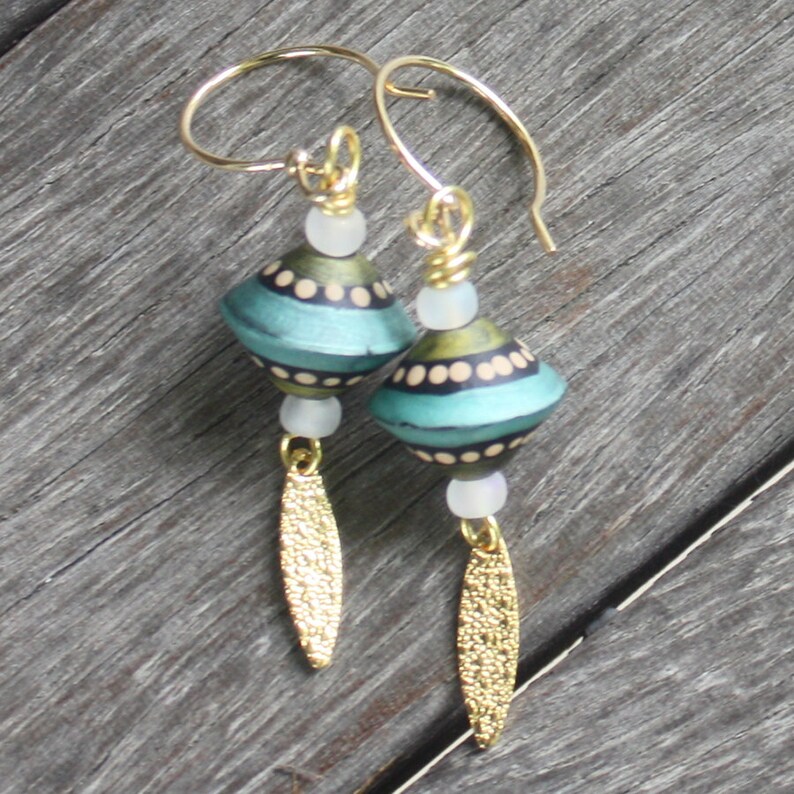 Bohemian Polymer Earrings Polymer Clay Earrings gold Etsy