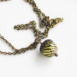 Blown Glass Acorn Necklace - Antiqued Brass necklace, woodland necklace, acorn jewelry, woodland jewelry, fall necklace, fall jewelry