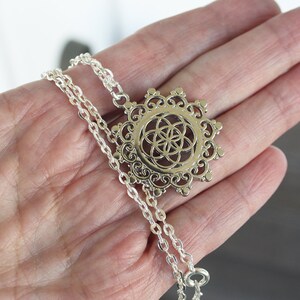 Seed of Life Necklace, silver necklace, symbolic necklace, yoga necklace, religious necklace, sacred geometry, mystical necklace boho