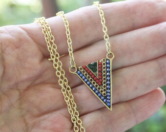 Zola elements triangle necklace, gold plated, boho necklace, bohemian necklace, triangle jewelry, stocking stuffer