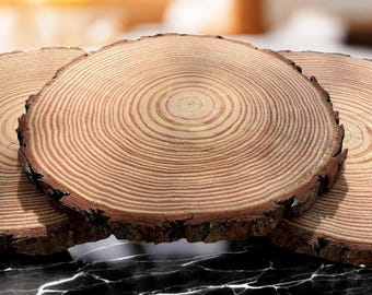 Centros de mesa rústicos de rodajas de madera / Rodajas de madera natural para decoración de bodas de estilo rústico, decoración de mesas, decoración de fiestas y manualidades.