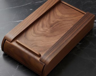 Wooden Under-Desk Storage Drawer – Hidden Adhesive Organizer for Office & Home | Natural Wood Stationery Container for Minimalist Workspaces