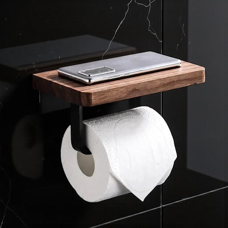 WC Rollen Papier Regal Holz Mit Schublade Weiß Klopapierhalter