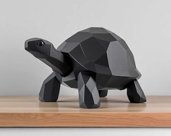 Low-Poly Turtle Sculpture • Geometric Eco-Friendly Figurine