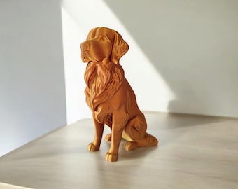 3D-geprint standbeeld van een golden retriever • Milieuvriendelijk hondenbeeldhouwwerk