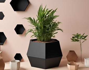 3D Printed Hexagonal Planter • Modern Scandinavian Decor
